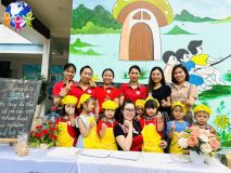 Hoạt động trải nghiệm " Bé làm bánh trôi" nhân ngày tết hàn thực tại  trường MN Dân Hòa