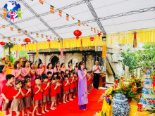 Trường Mầm Non Dân Hoà tổ chức hoạt động trải nghiệm đi lễ Phật đản dành cho các bé 5 tuổi khu trung tâm I