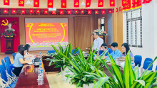 ĐẢNG BỘ XÃ DÂN HÒA KIỂM TRA CÔNG TÁC ĐẢNG TẠI CHI BỘ TRƯỜNG MẦM NON DÂN HÒA